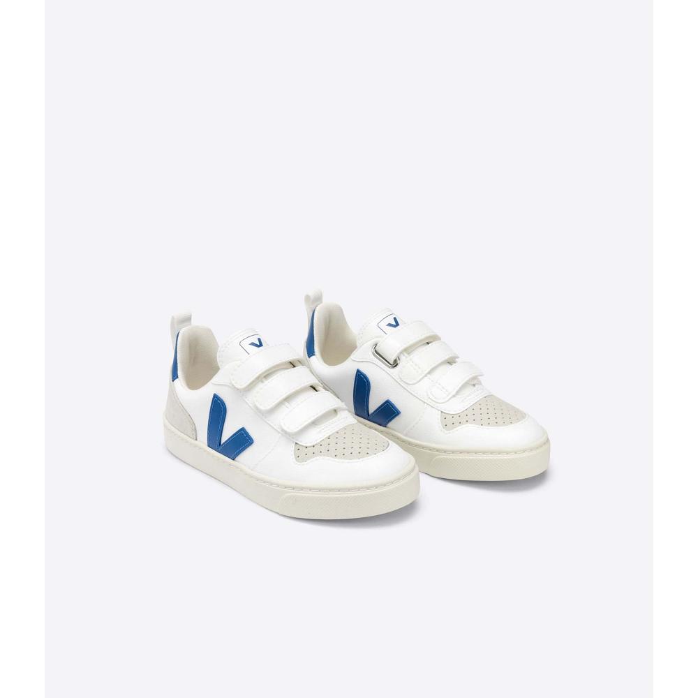 Veja V-10 CWL Kids' Shoes White Indigo | NZ 776JPQ